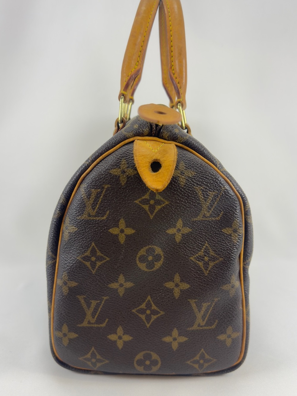 Louis Vuitton LV Speedy 25 Brown Monogram Canvas Satchel with Tan Trim - Picture 4 of 16